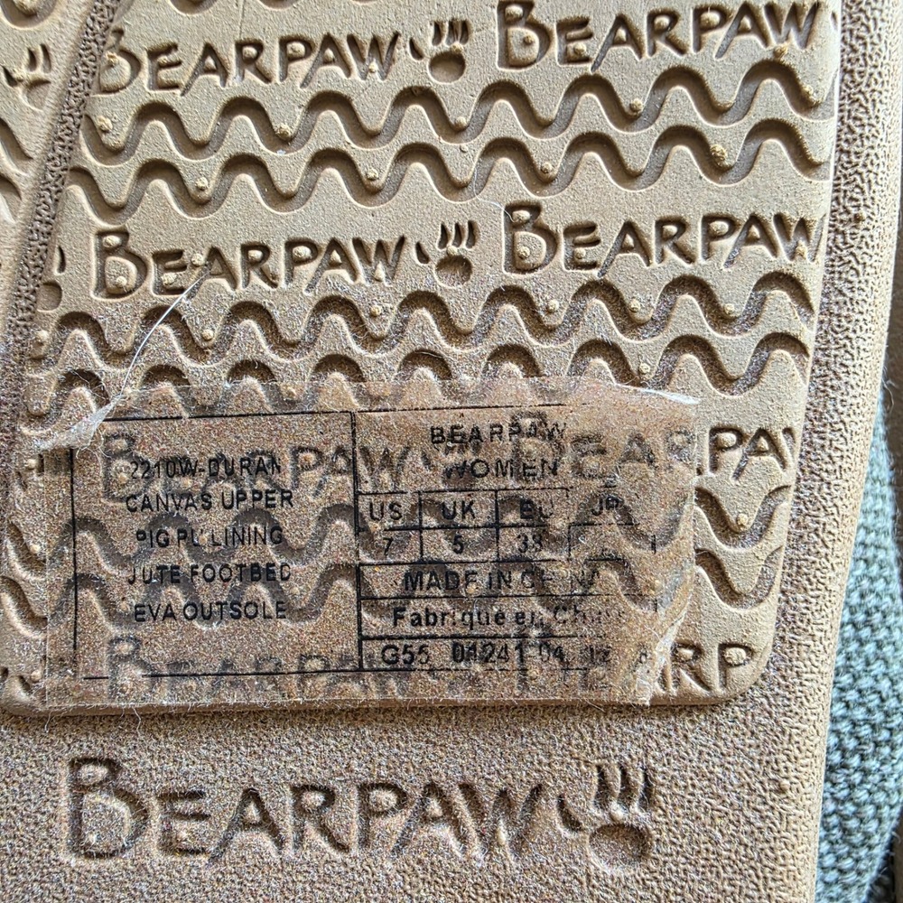 Bearpaw Duran Sandals Size 7 Olive Green Canvas‎ Jute Slingback 2210W-DURAN - Picture 4 of 8